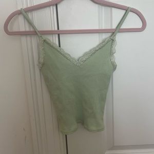 Light green tank top with lace lining. Size small. Brand: Urban Outfitters.